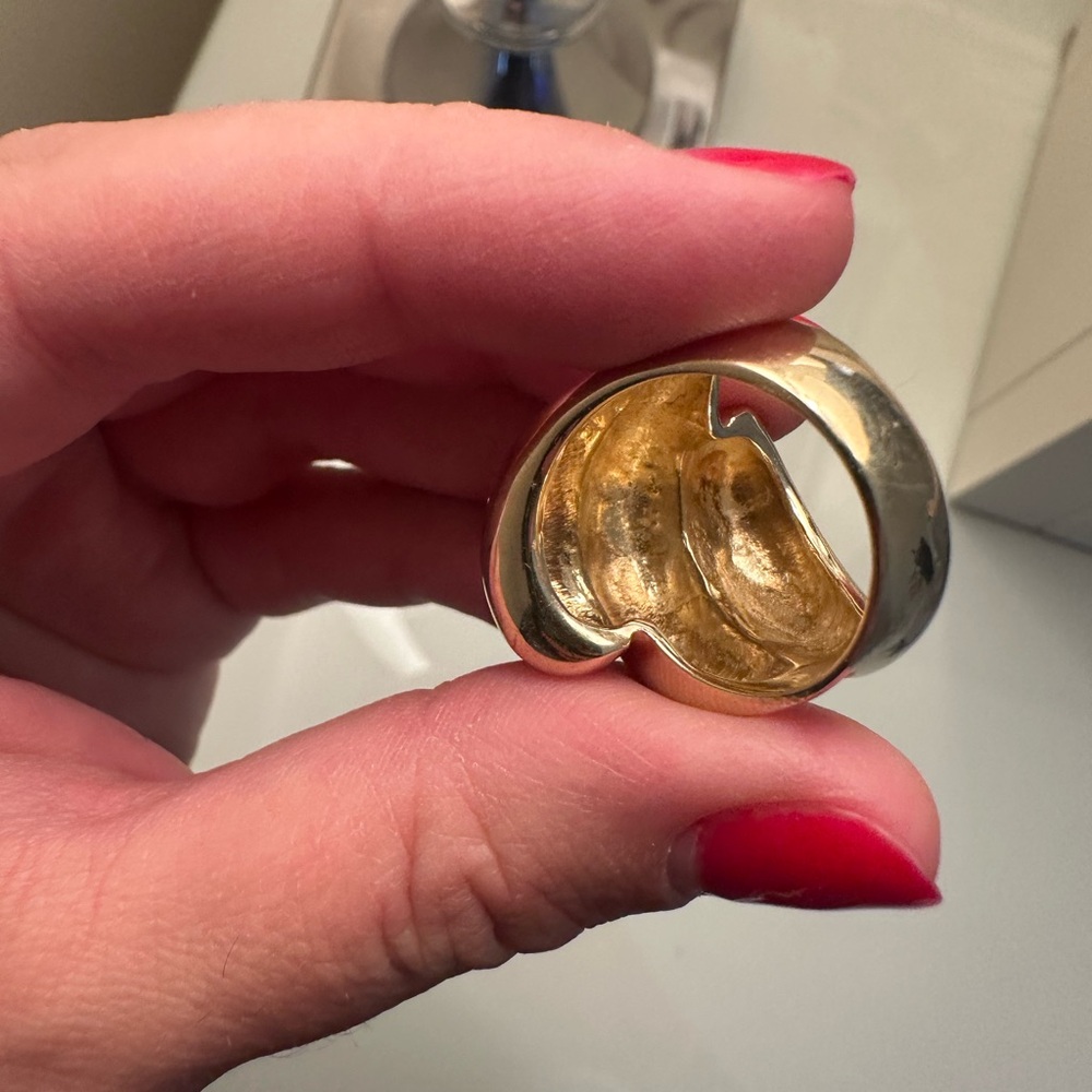 SOLD! 17.6 Grams Solid 14k Gold Swirl Cocktail Ring - Picture 12 of 16